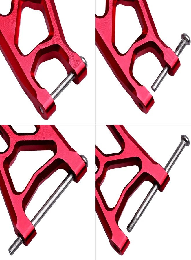 CrazyHobby 4PCS Aluminum Front & Rear Suspension A-Arms Set and Tie Bar for 1/10 Traxxas Slash 2WD Upgrades Parts, Replacement of 2555 3631 2532 (Red) - Image 3